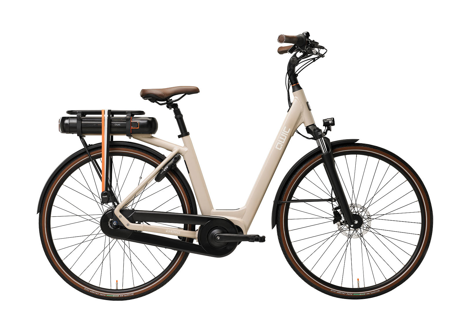 Qwic Elektrische stadsfiets Premium MN7D+ Dames framemaat M Beige... Beige