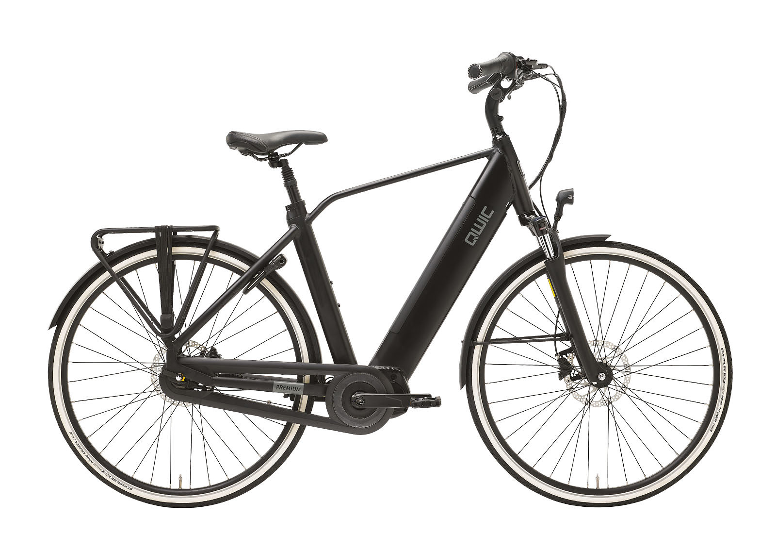 Qwic Elektrische stadsfiets Premium i-MN7+ Heren framemaat XL Mat... Mat zwart