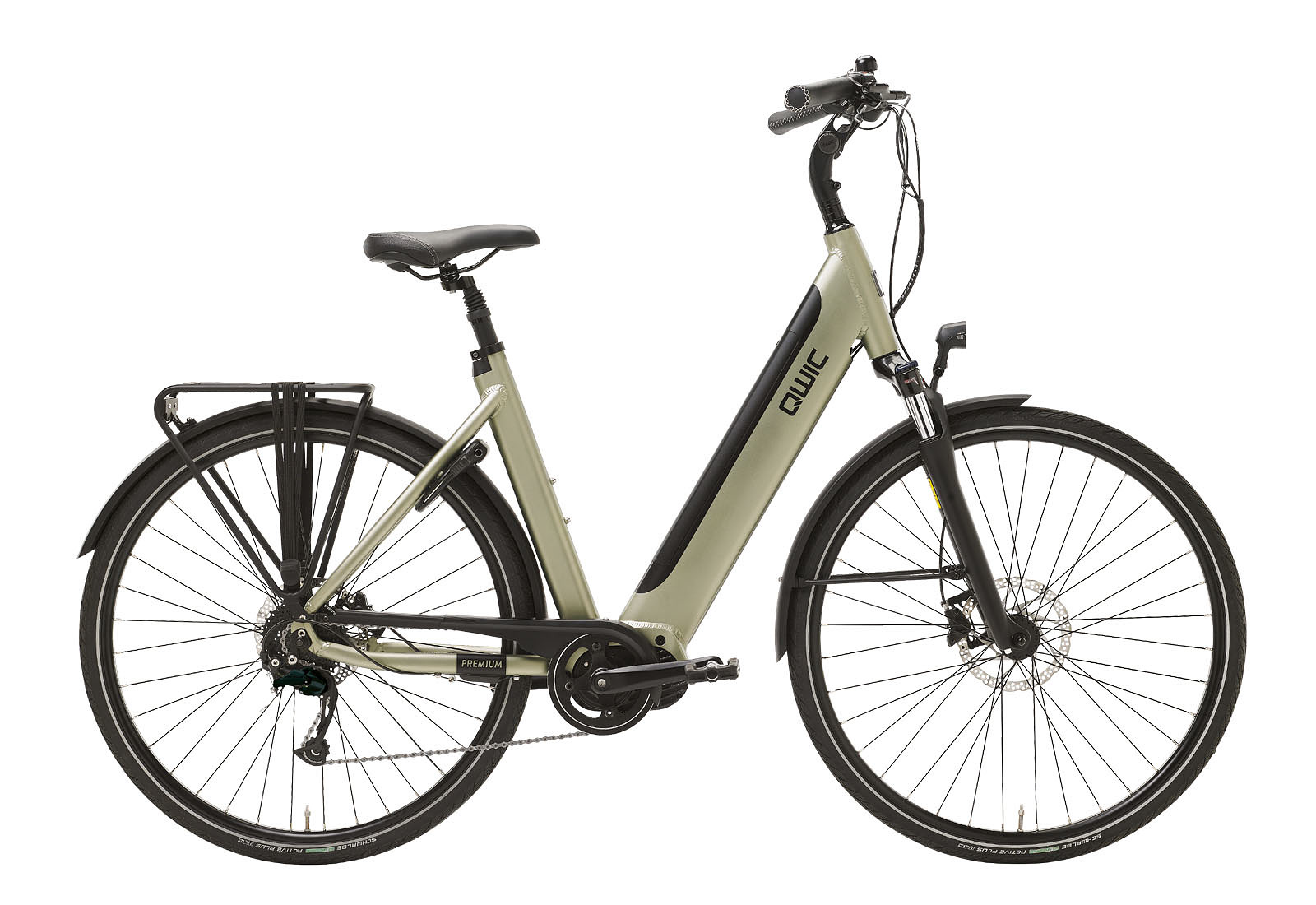 Qwic Elektrische stadsfiets Premium i-MD9 Dames framemaat L Licht... Licht groen