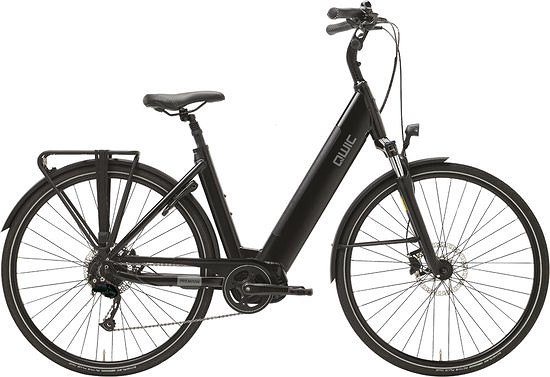 Qwic Elektrische stadsfiets Premium i-MD9 Dames framemaat L Mat... Mat zwart