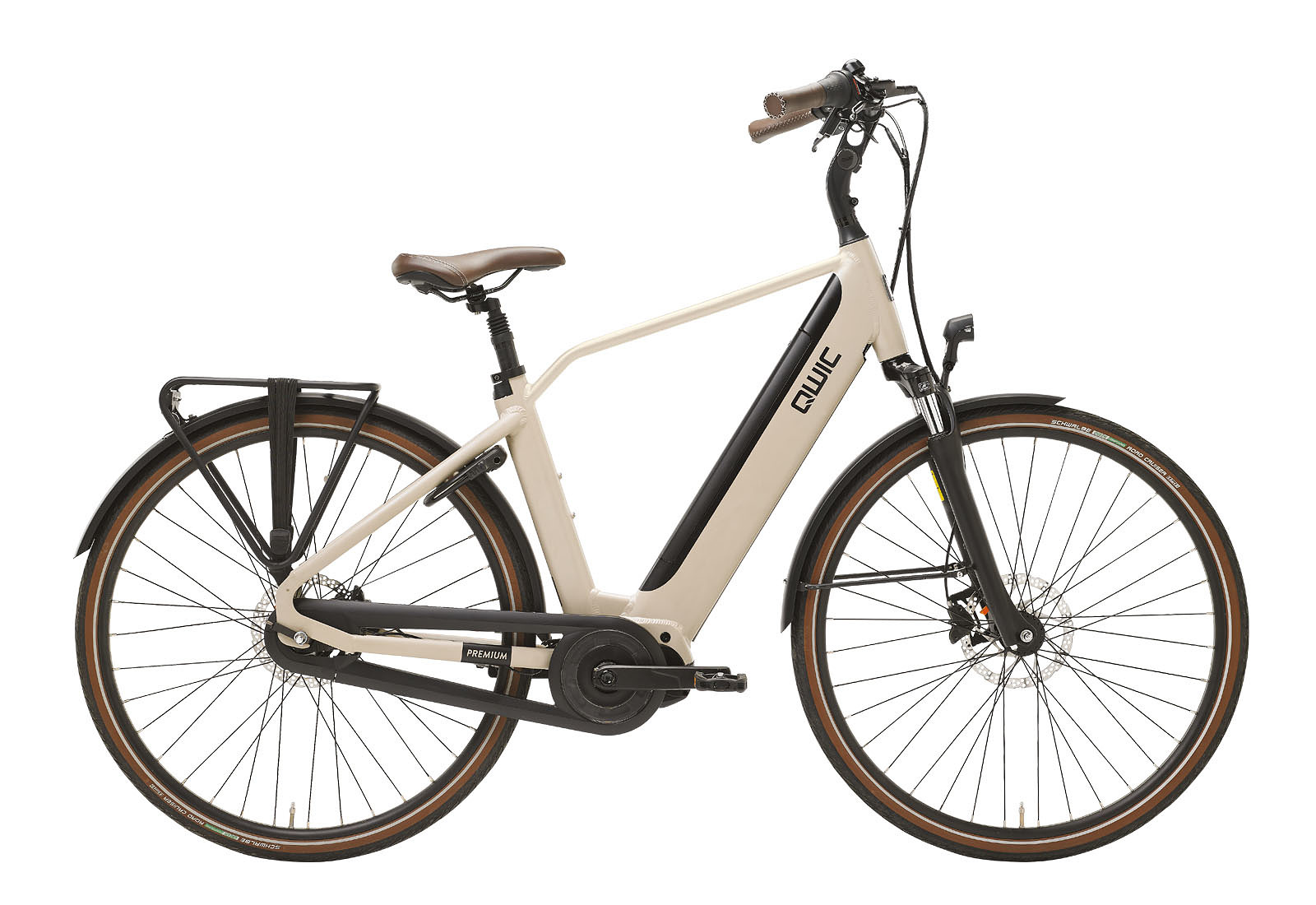 Qwic Elektrische stadsfiets Premium i-MN7 Heren framemaat L Beige... Beige