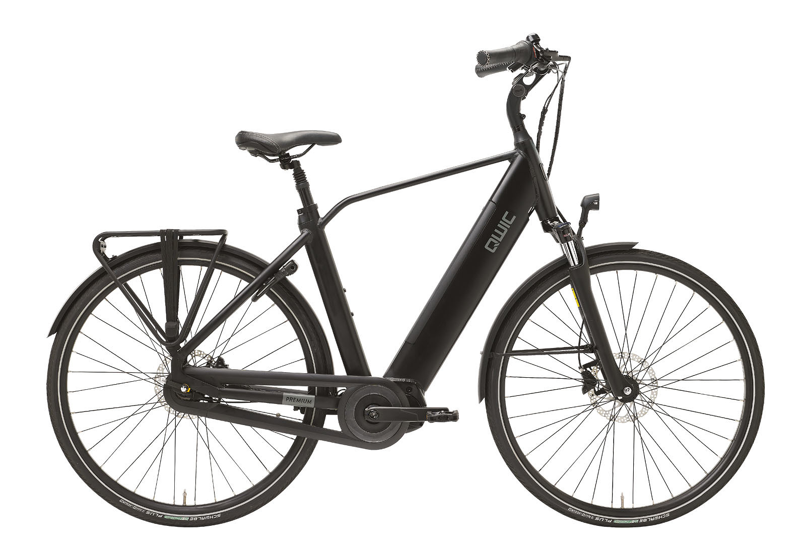 Qwic Elektrische stadsfiets Premium i-MN7 Heren framemaat L Mat... Mat zwart