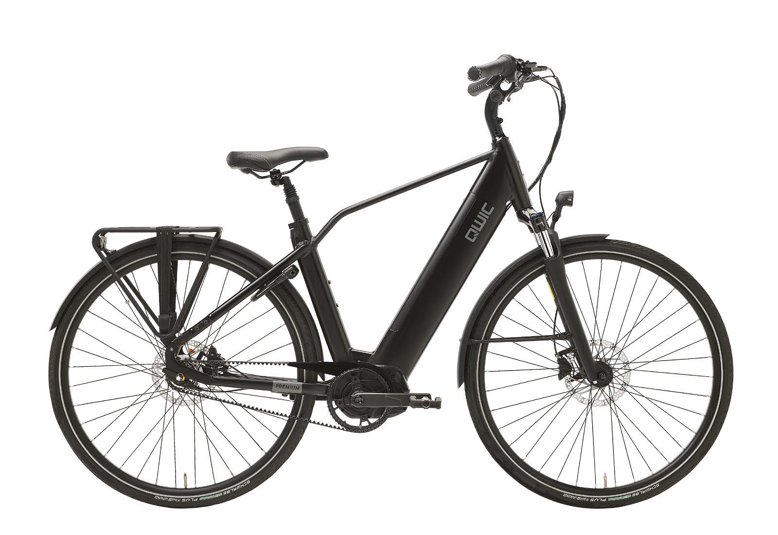 Qwic Elektrische stadsfiets Premium i-MN7+ Belt Heren framemaat L... Mat zwart