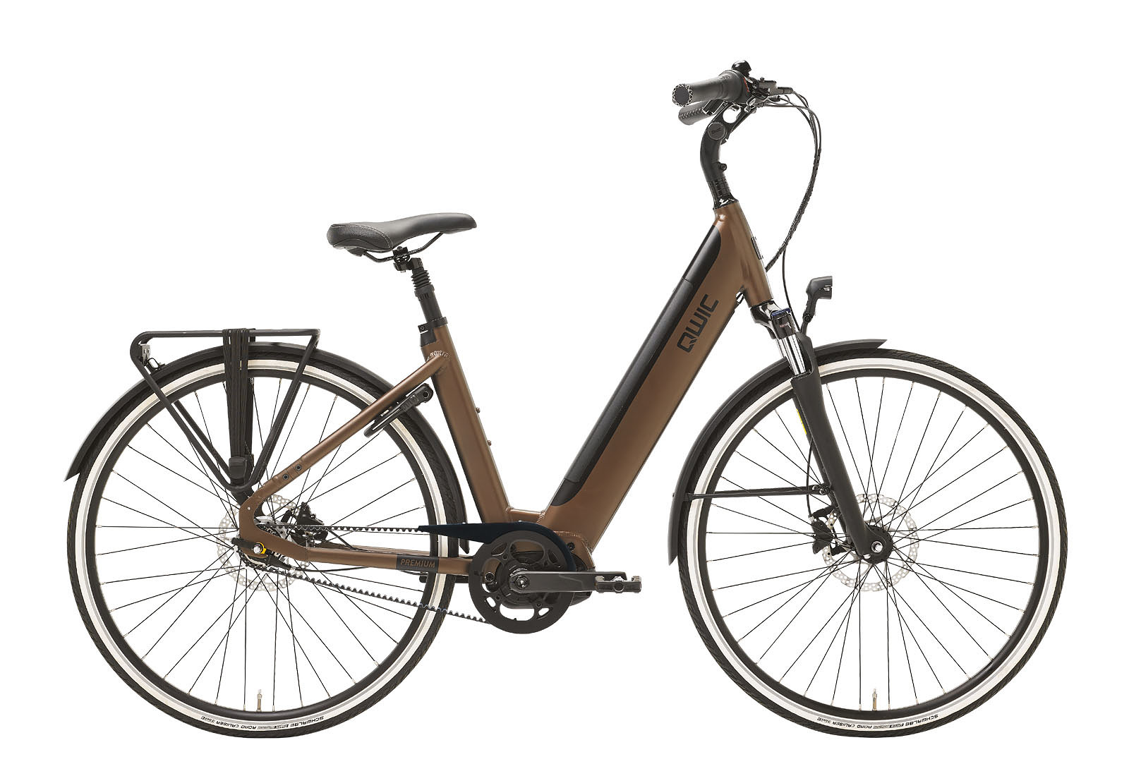 Qwic Elektrische stadsfiets Premium i-MN7+ Belt Dames framemaat XL... Bruin