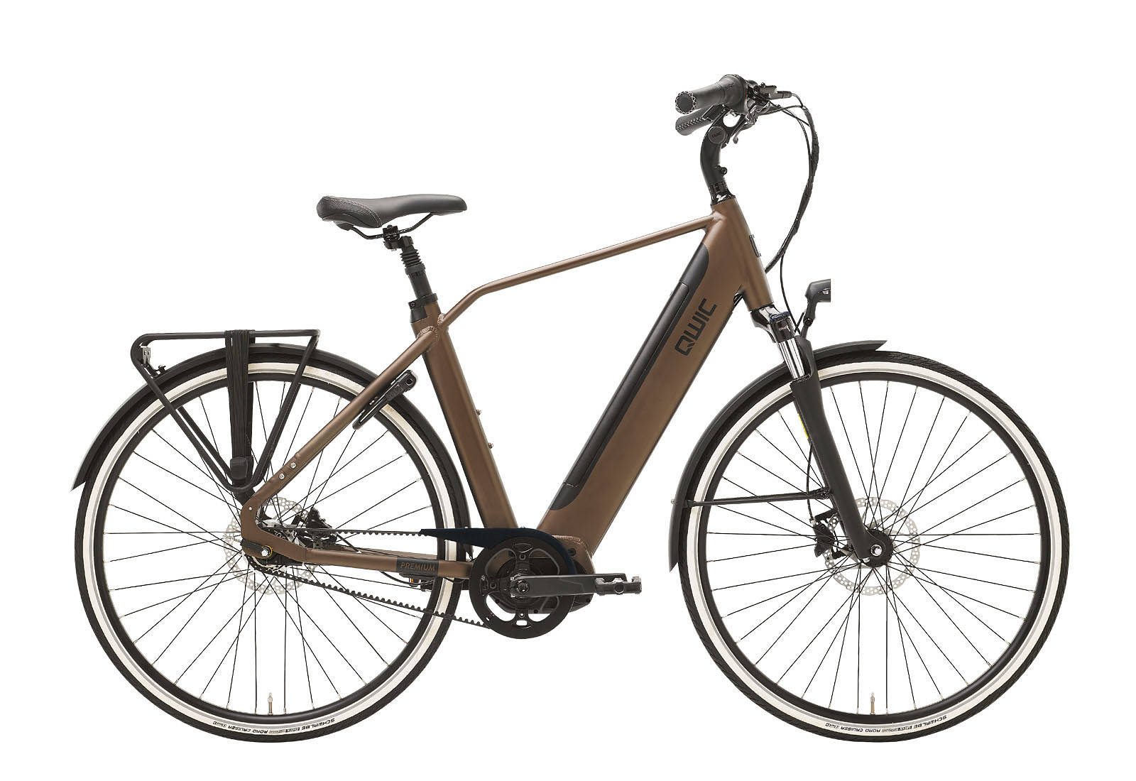 Qwic Elektrische stadsfiets Premium i-MN7+ Belt Heren framemaat XL... Bruin