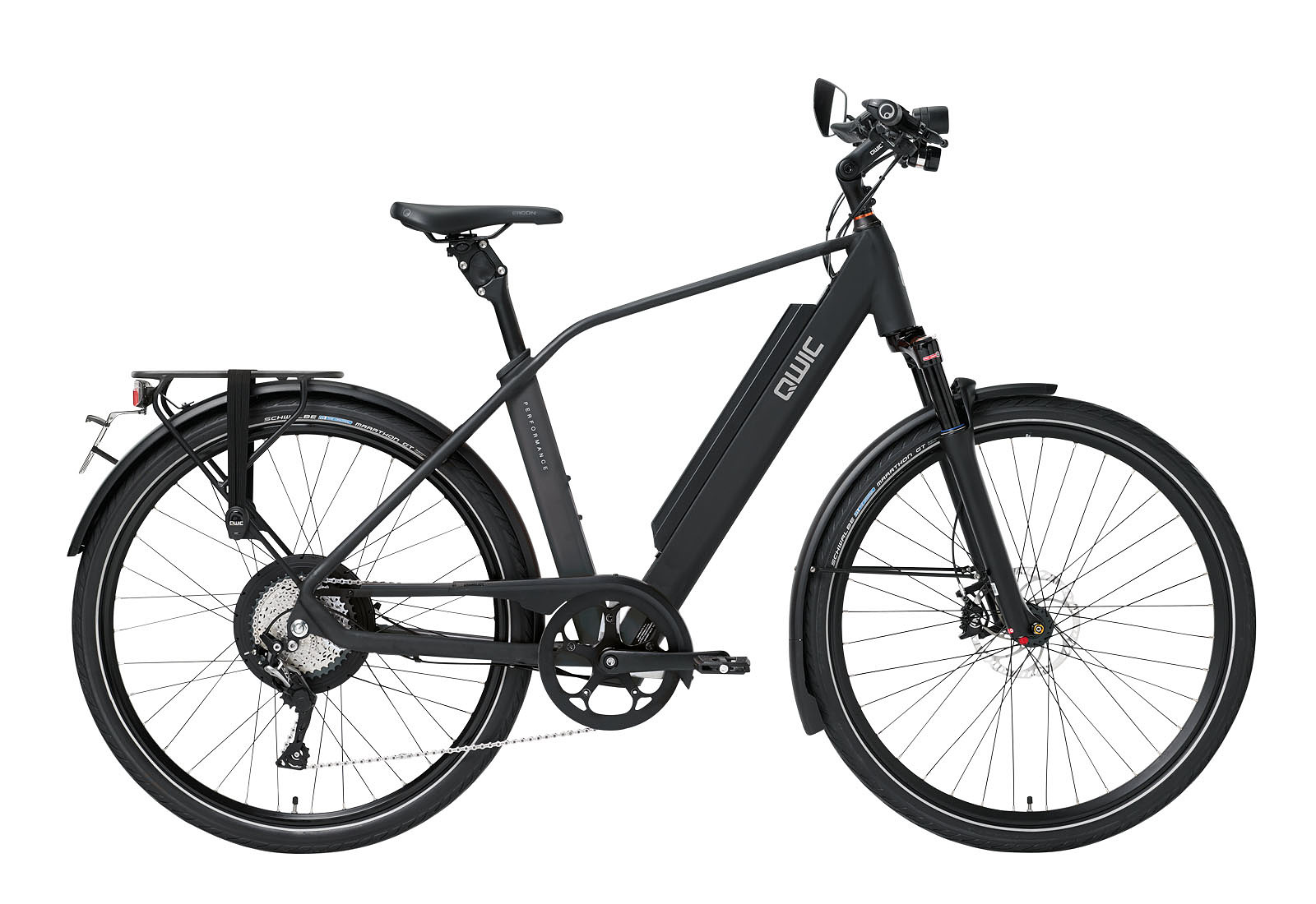 Qwic Elektrische stadsfiets Performance RD11 Speed Heren framemaat... Mat zwart
