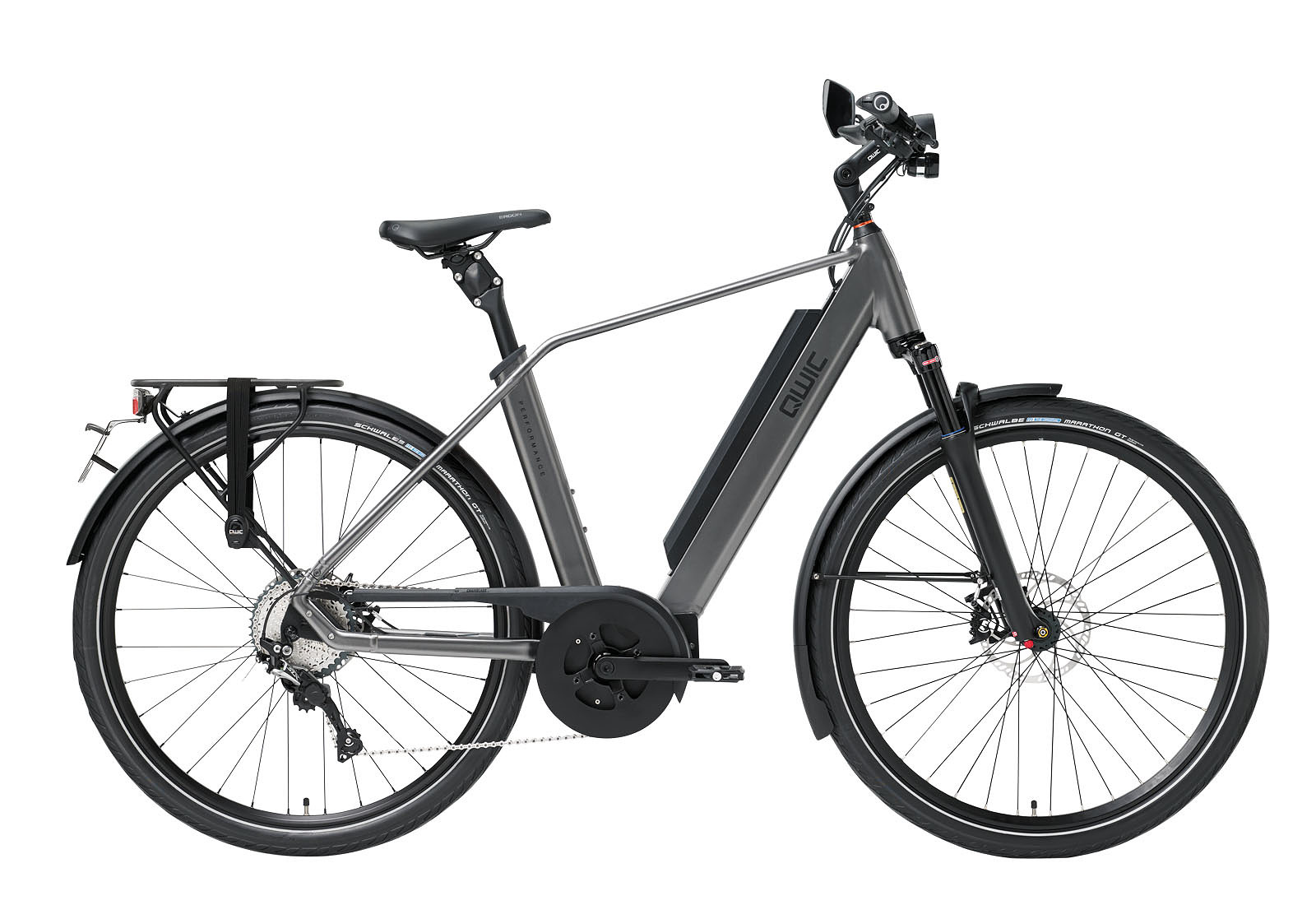 Qwic Elektrische stadsfiets Performance MD11 Speed uni framemaat M... Antraciet