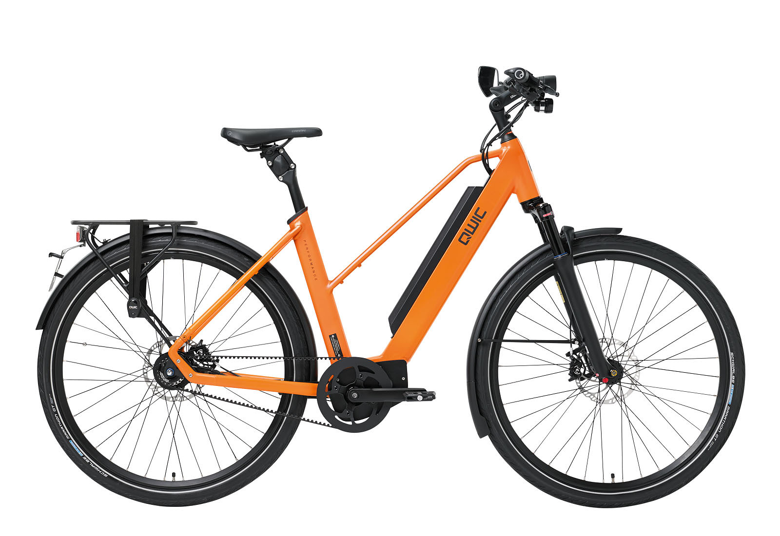 Qwic Elektrische stadsfiets Performance MA11 Speed uni framemaat M... Oranje