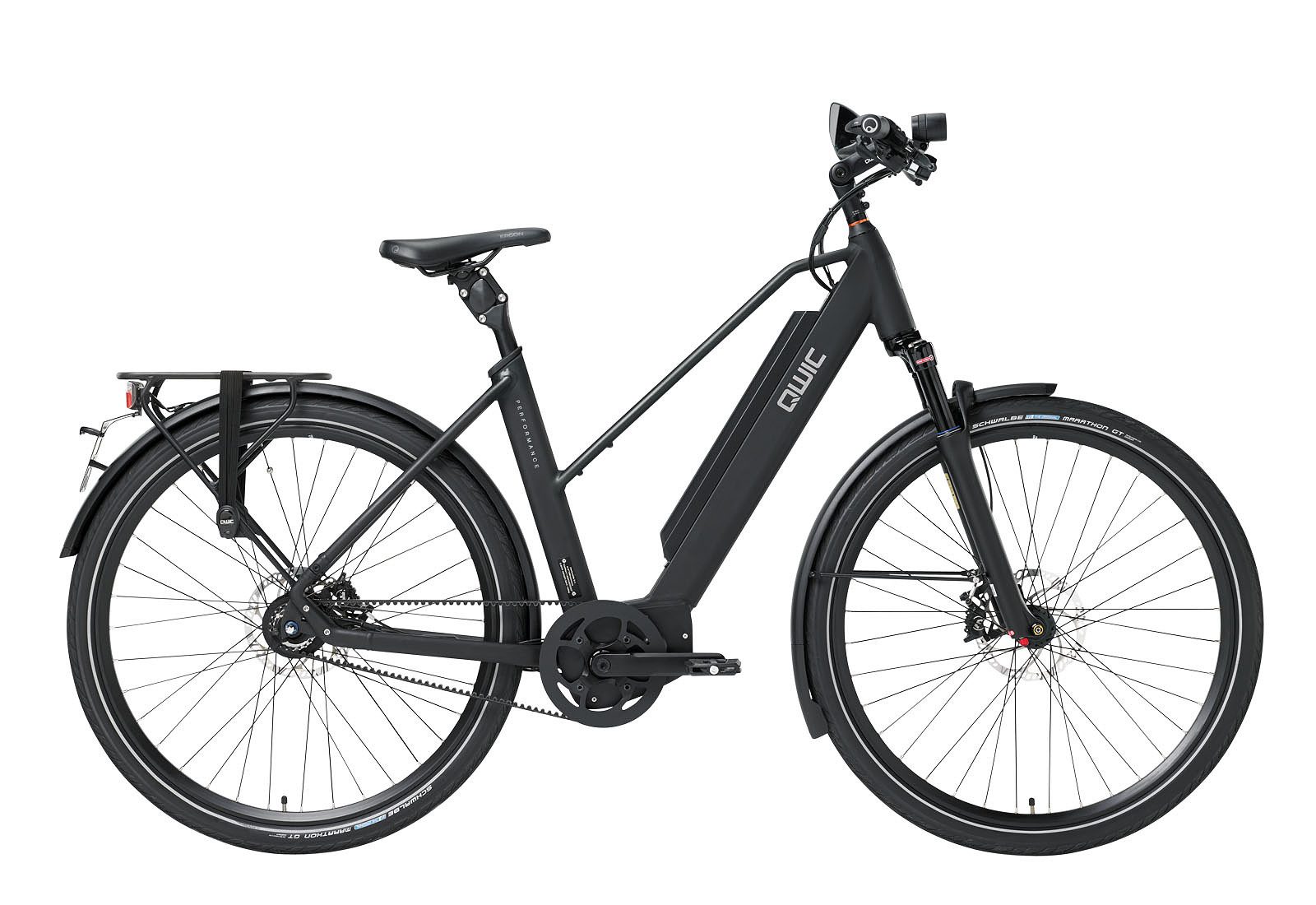 Qwic Elektrische stadsfiets Performance MA11 Speed uni framemaat M... Mat zwart