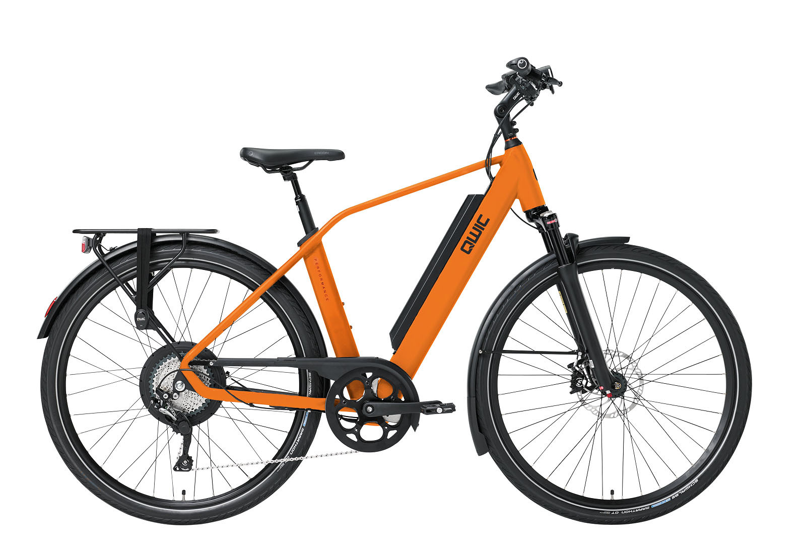 Qwic Elektrische stadsfiets Performance RD11 Heren framemaat M... Oranje