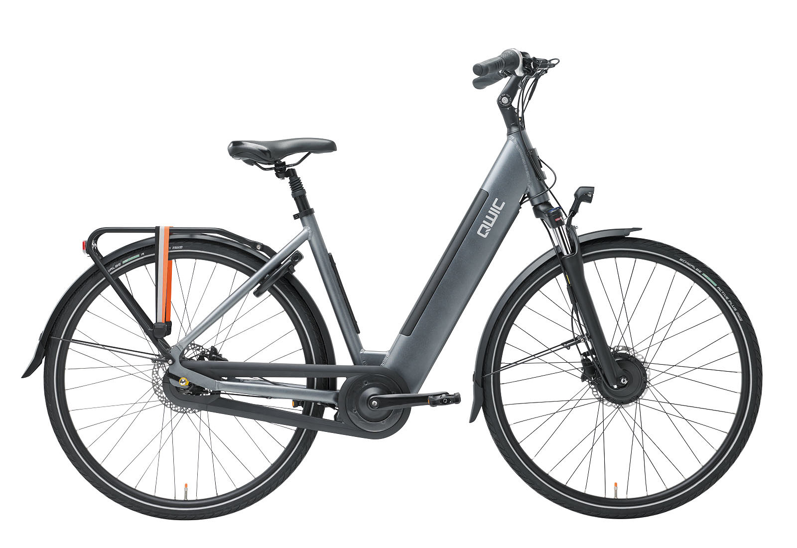 Qwic Elektrische stadsfiets Urban FN7 Dames framemaat L Grijs 300 Wh Grijs
