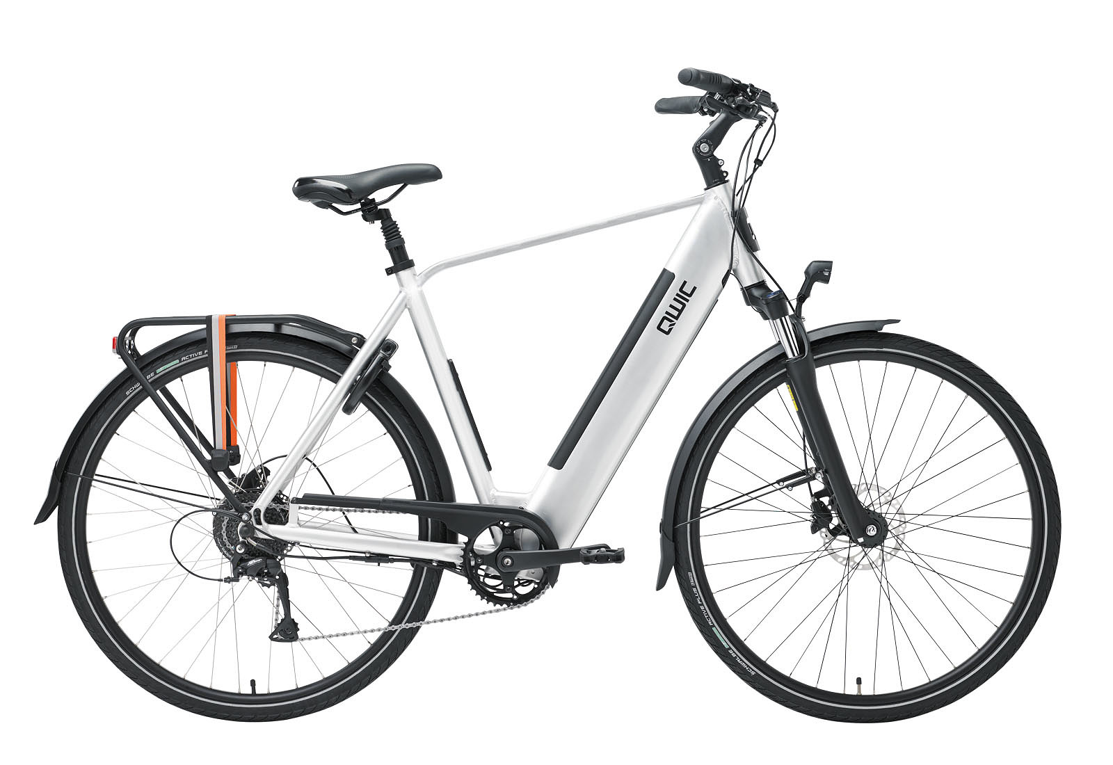 Qwic Elektrische stadsfiets Urban RD9 Heren framemaat L Aluminium... Aluminium