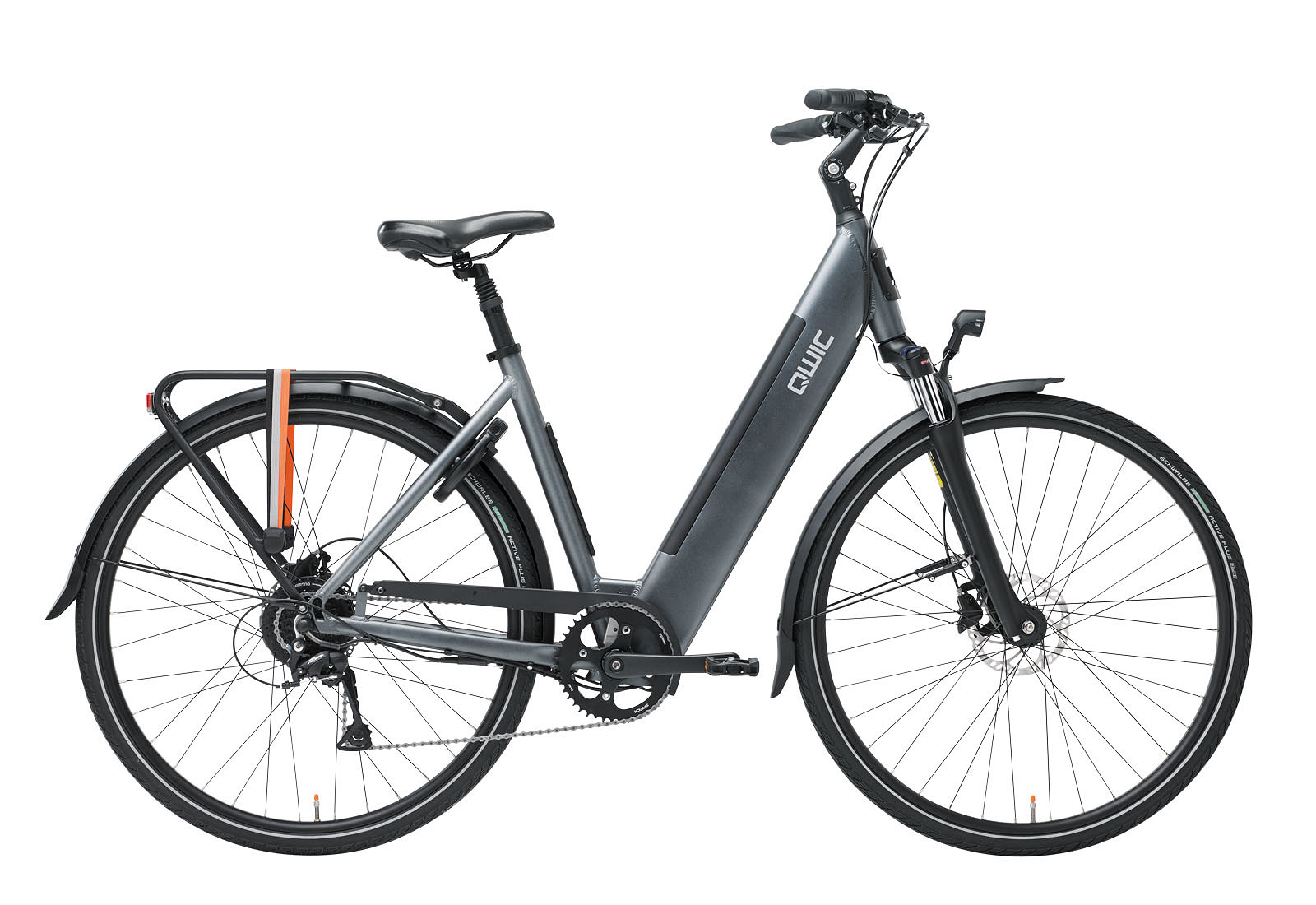 Qwic Elektrische stadsfiets Urban RD9 Dames framemaat M Grijs 300 Wh Grijs