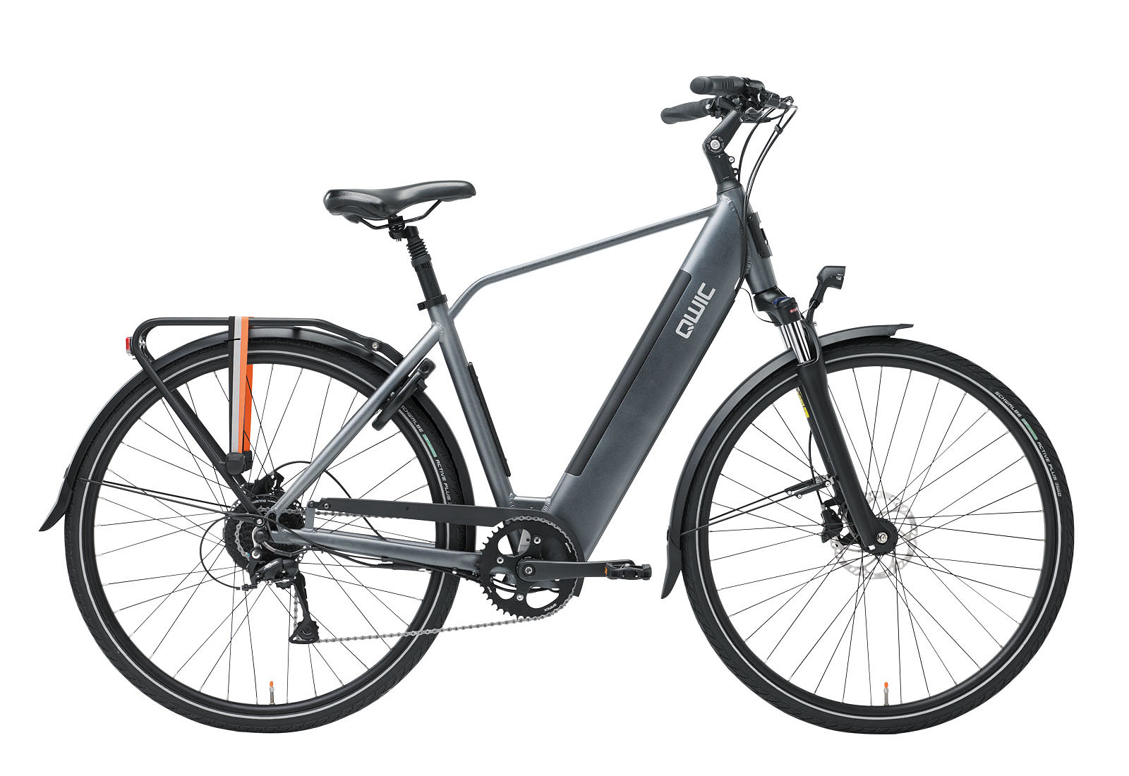 Qwic Elektrische stadsfiets Urban RD9 Heren framemaat L Grijs 300 Wh Grijs