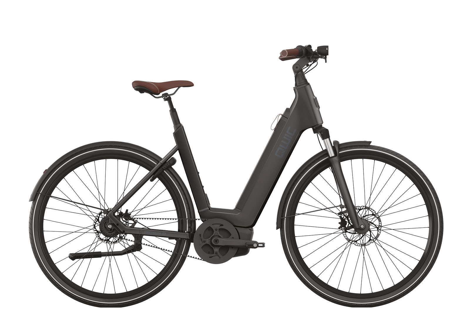 Qwic Elektrische stadsfiets Premium Q MN8 Belt Dames framemaat L... Mat zwart