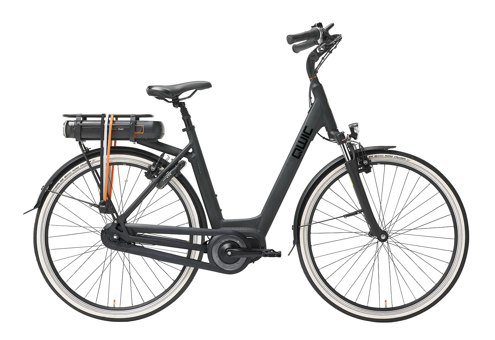 Qwic Elektrische stadsfiets Premium MN7 Dames framemaat L Mat... Mat zwart