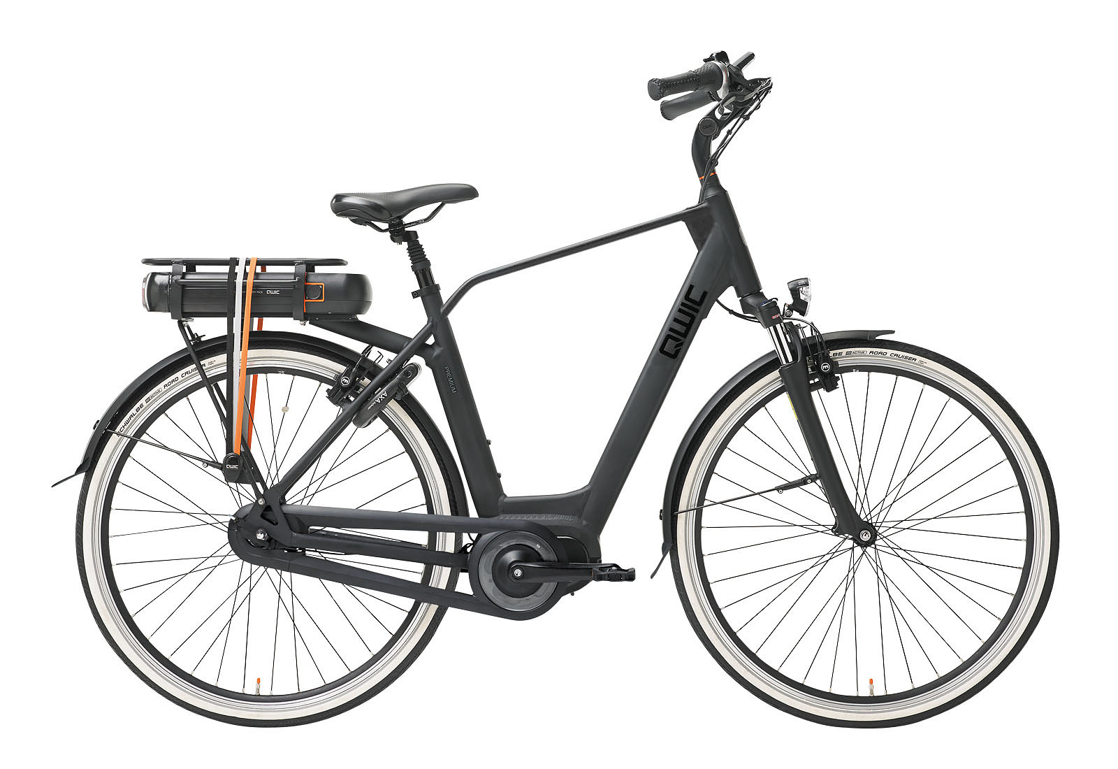 Qwic Elektrische stadsfiets Premium MN7 Heren framemaat XL Mat... Mat zwart