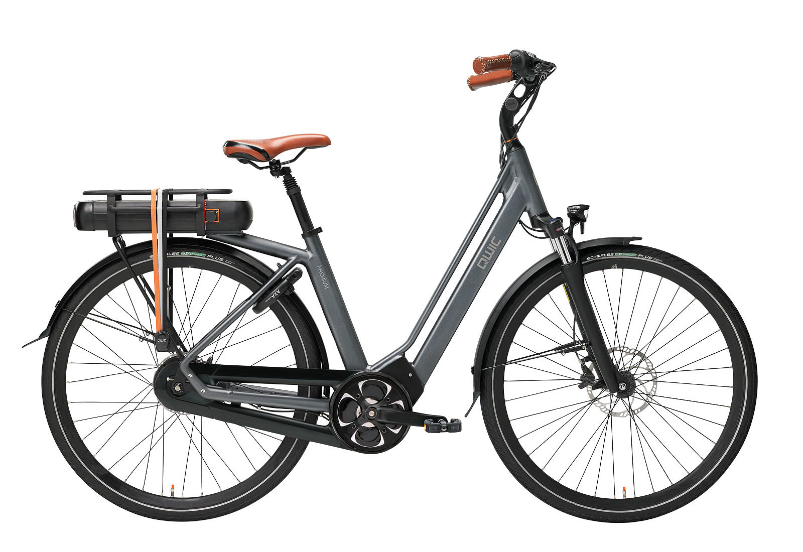 Qwic Elektrische stadsfiets Premium MN8 Brose Dames framemaat M... Antraciet