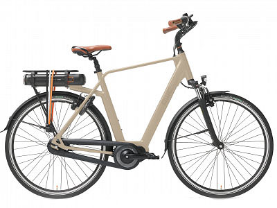 Qwic Elektrische stadsfiets Premium MN7 Heren framemaat L Beige 756 Wh Beige