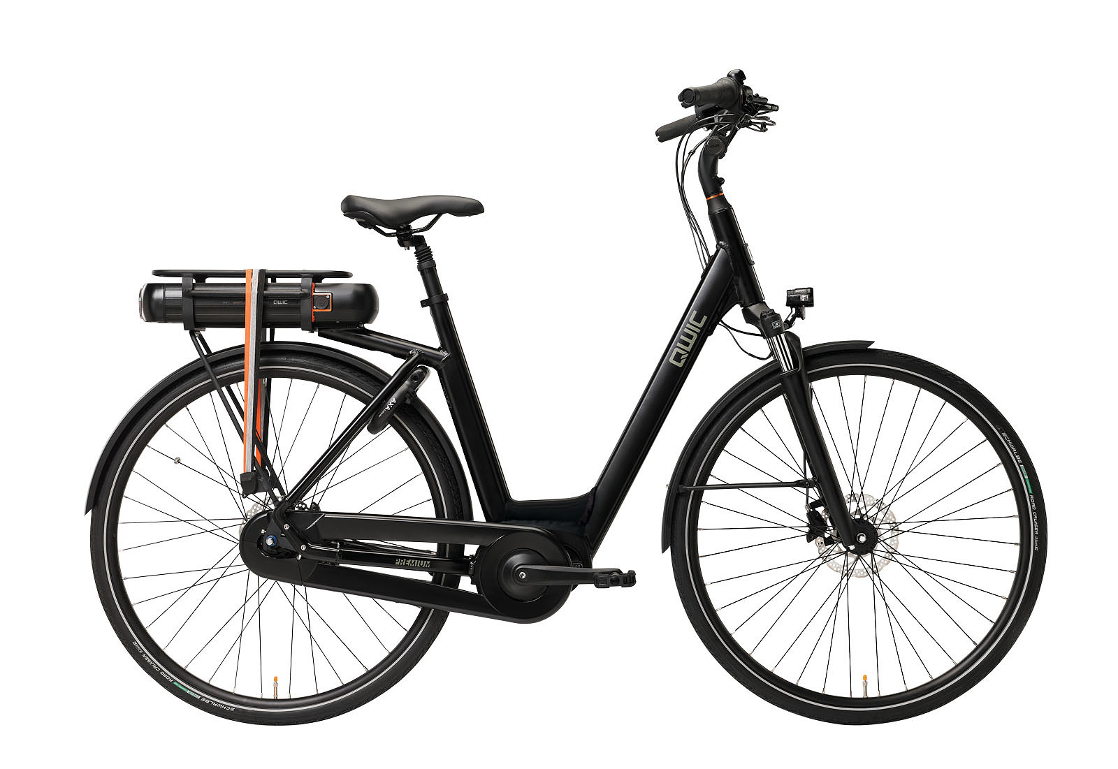 Qwic Elektrische stadsfiets Premium MN7D Dames framemaat S Mat... Mat zwart