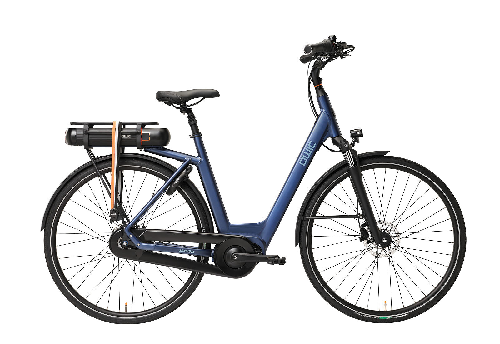 Qwic Elektrische stadsfiets Premium MN7D+ Dames framemaat XL... Donker blauw