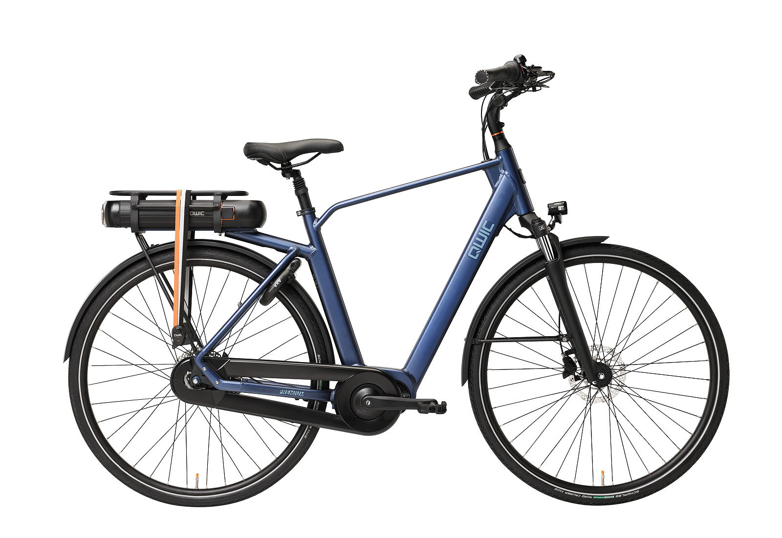 Qwic Elektrische stadsfiets Premium MN7D+ Heren framemaat L Donker... Donker blauw