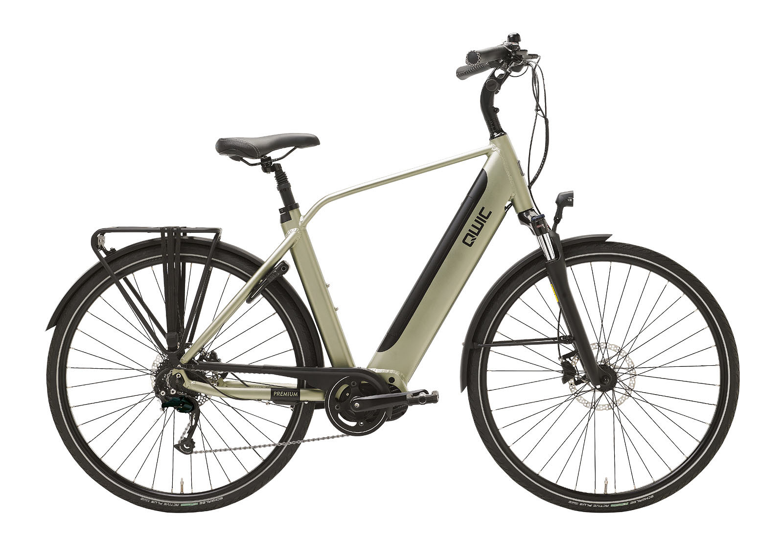 Qwic Elektrische stadsfiets Premium i-MD9 Heren framemaat L Licht... Licht groen