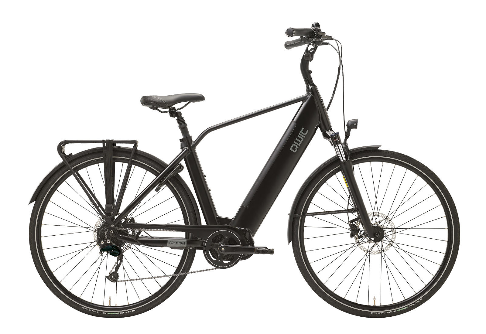 Qwic Elektrische stadsfiets Premium i-MD9 Heren framemaat XL Mat... Mat zwart