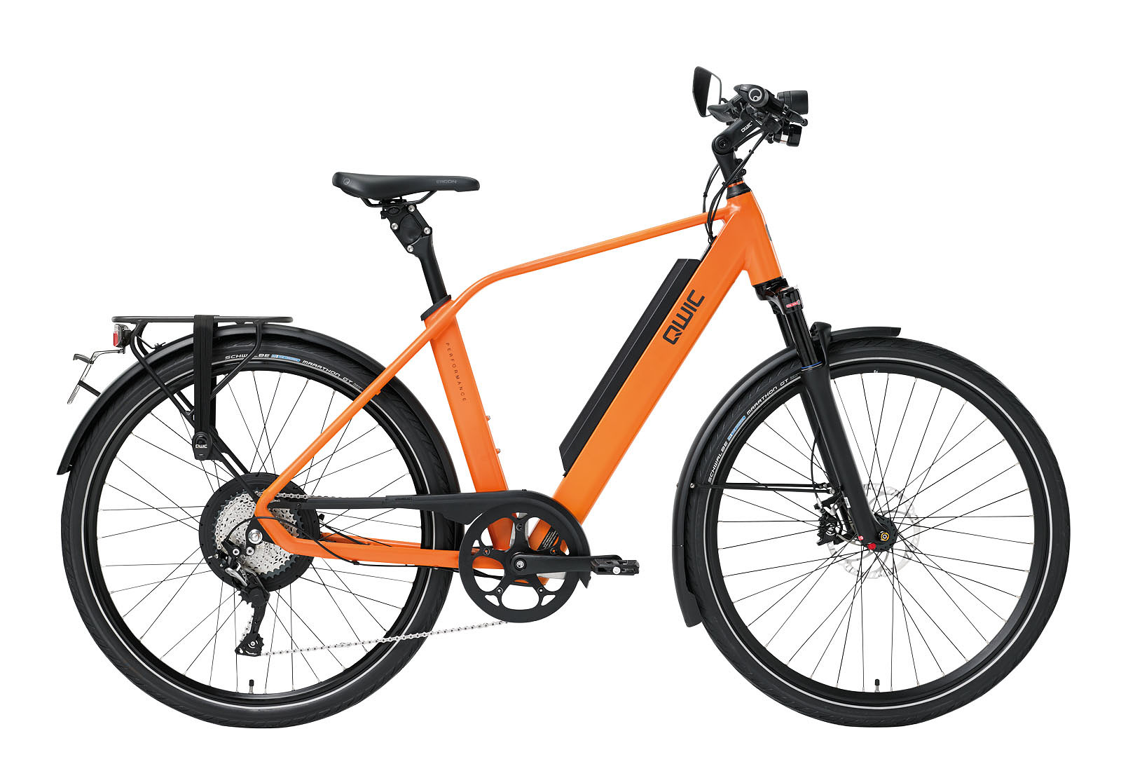 Qwic Elektrische stadsfiets Performance RD11 Speed Heren framemaat... Oranje