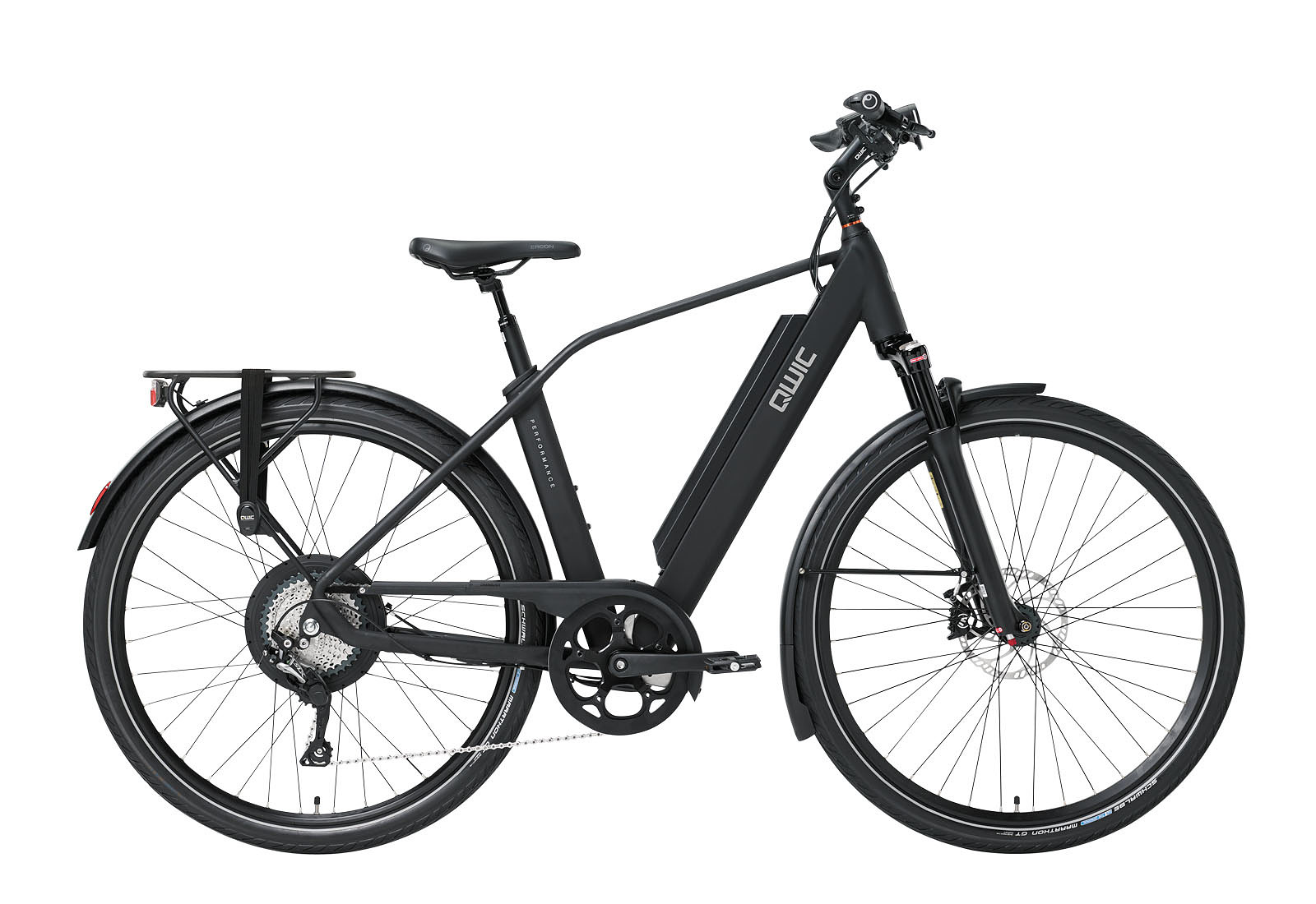 Qwic Elektrische stadsfiets Performance RD11 Heren framemaat L Mat... Mat zwart