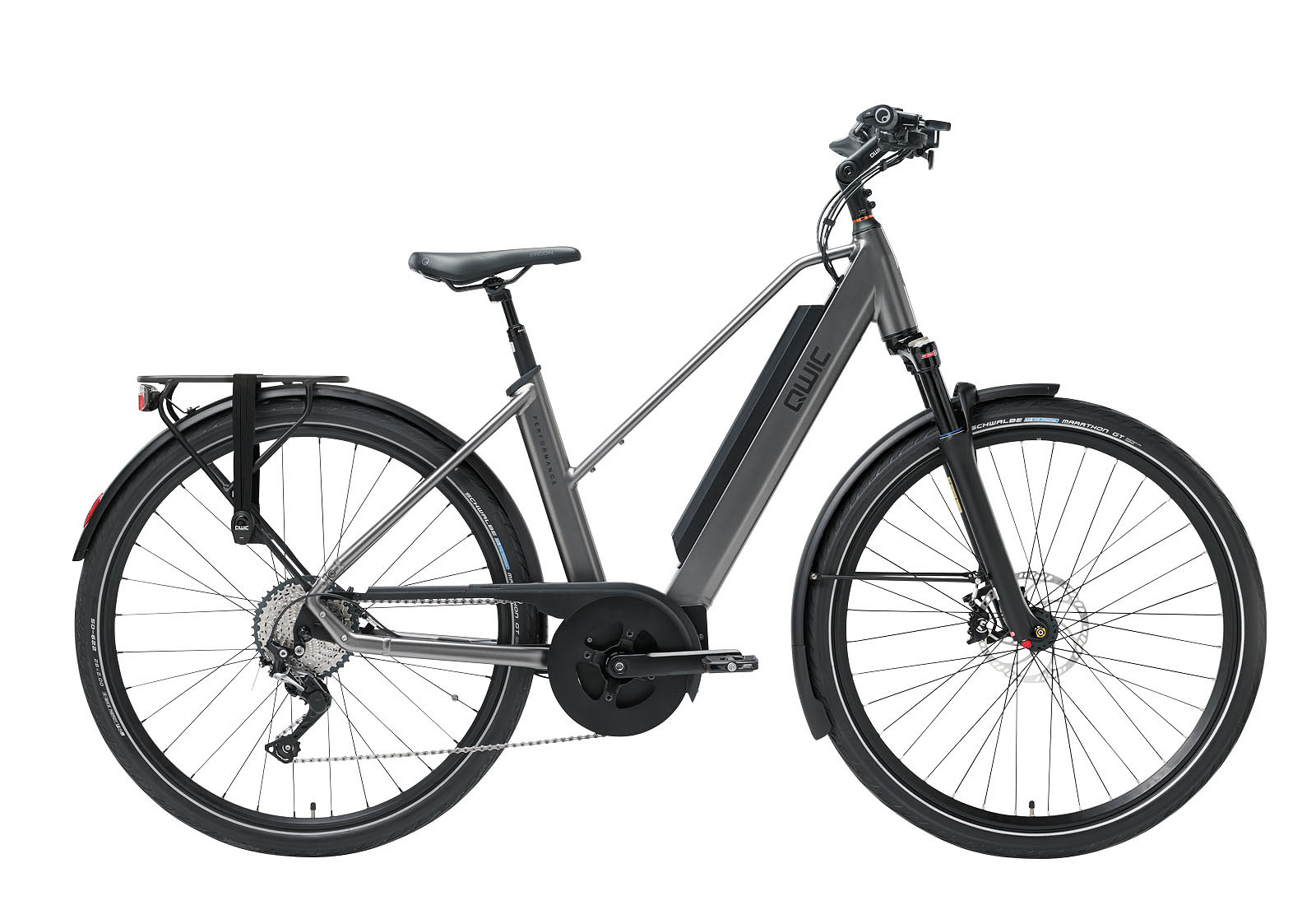 Qwic Elektrische stadsfiets Performance MD11 uni framemaat M... Antraciet