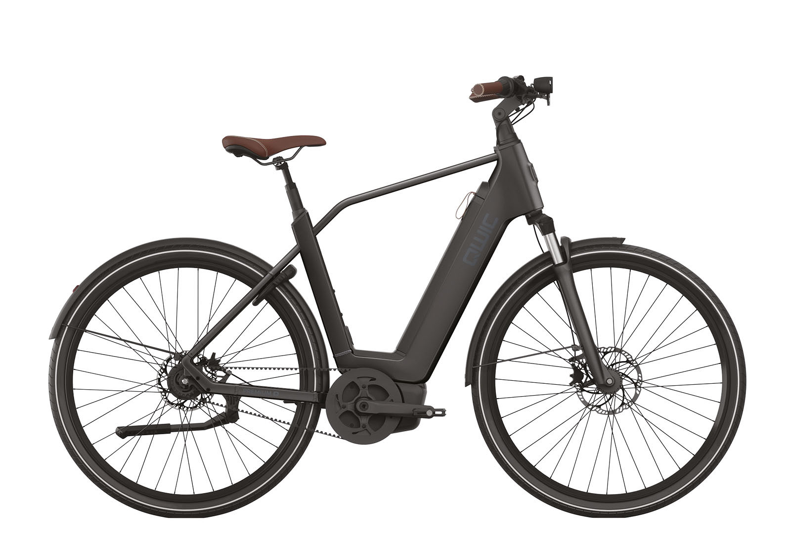 Qwic Elektrische stadsfiets Premium Q MN8 Belt Heren framemaat XL... Mat zwart