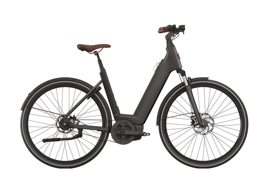 Qwic Elektrische stadsfiets Premium Q MN8 Belt Dames framemaat M... Mat zwart