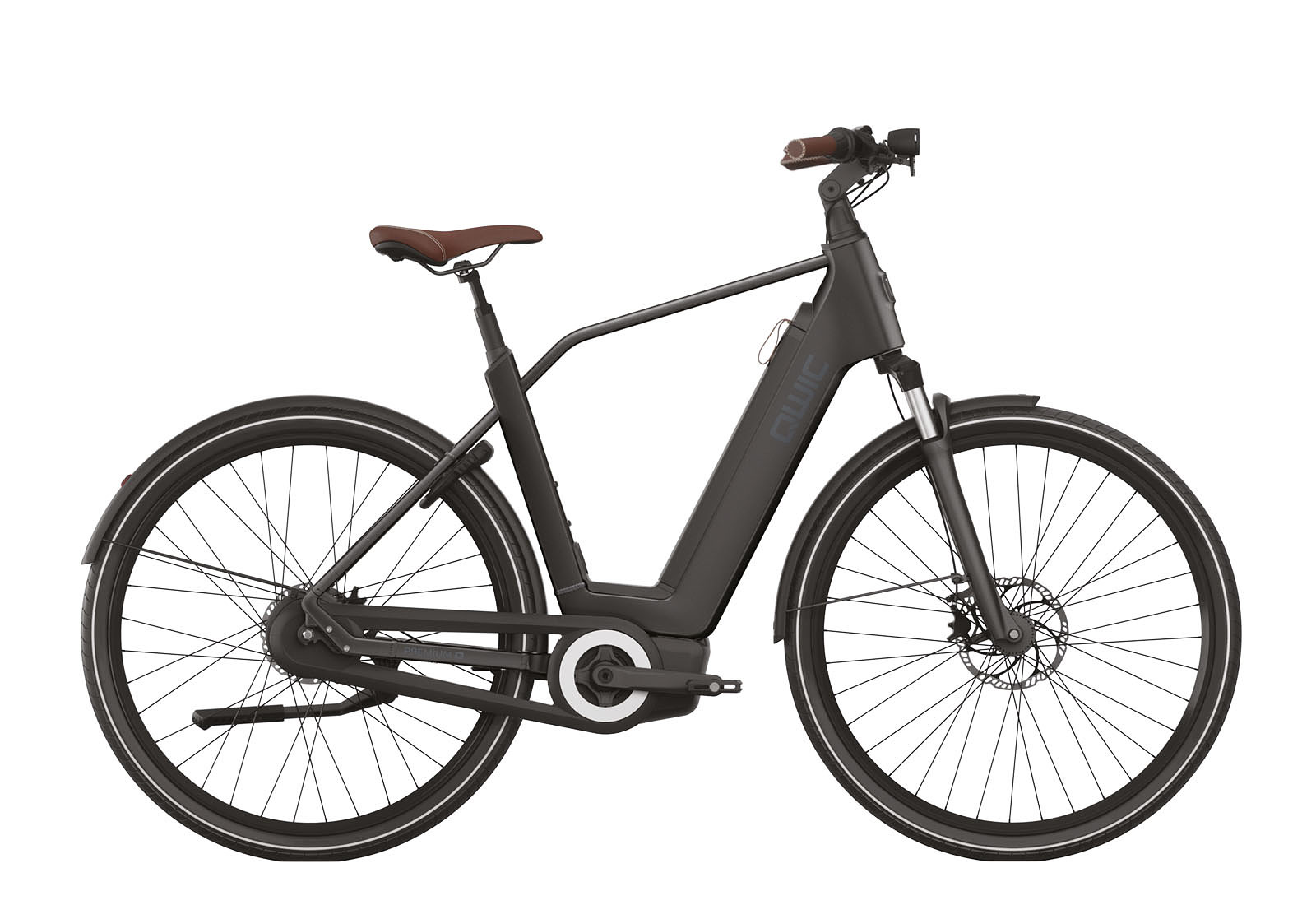 Qwic Elektrische stadsfiets Premium Q MN8 Heren framemaat L Mat... Mat zwart