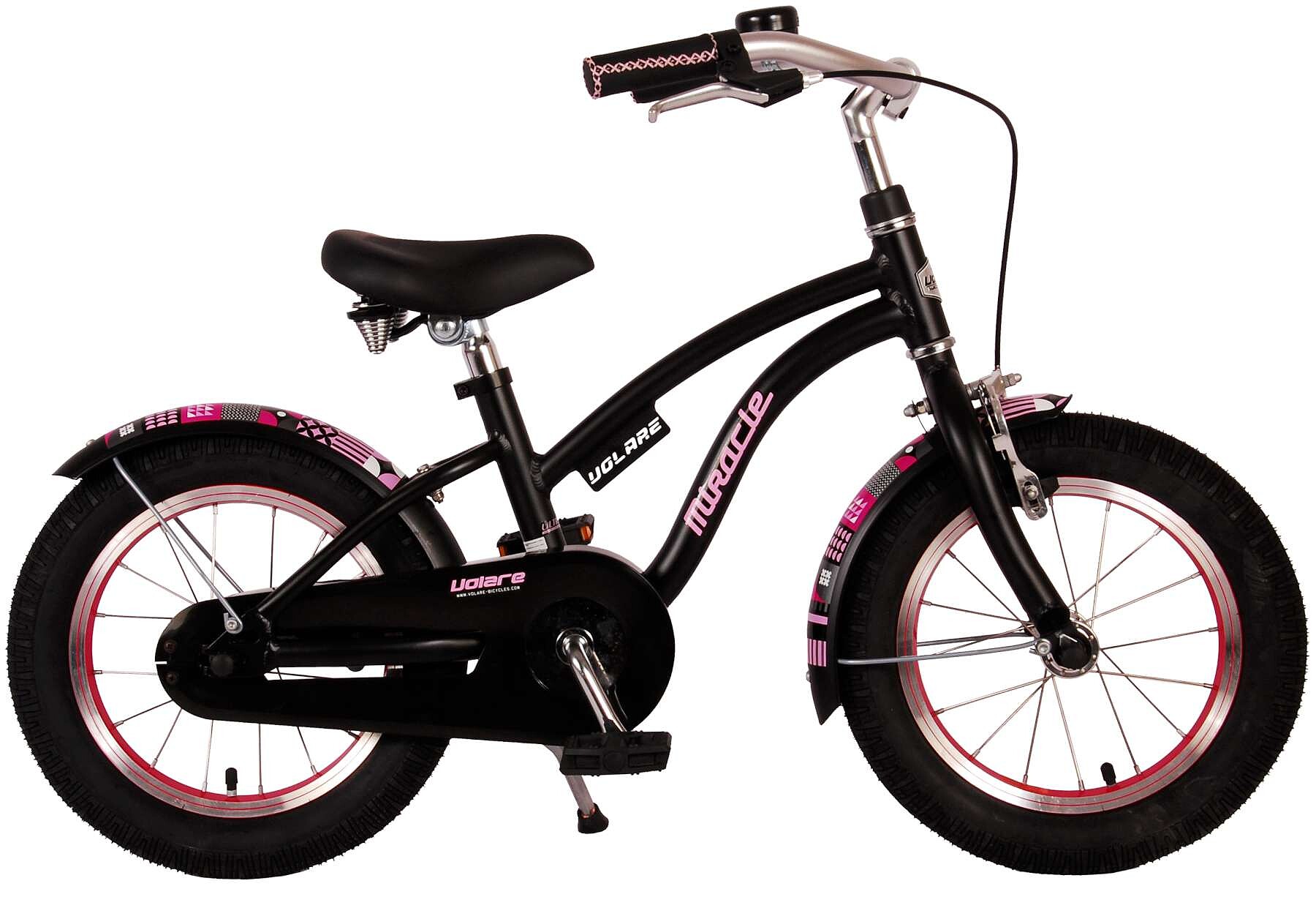 Volare Kinderfiets Miracle Cruiser Meisjes 14 inch Mat zwart Mat zwart