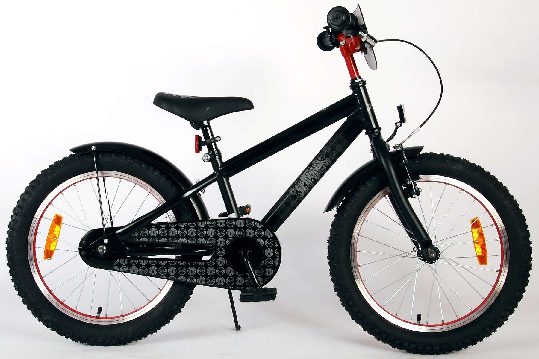 Marvel Kinderfiets Spiderman 18 inch Mat zwart Mat zwart