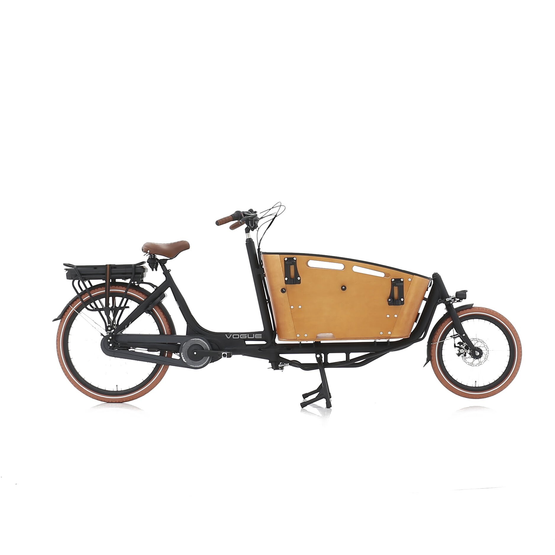 Vogue Elektrische bakfiets carry 2 Mat zwart 576 Wh Mat zwart