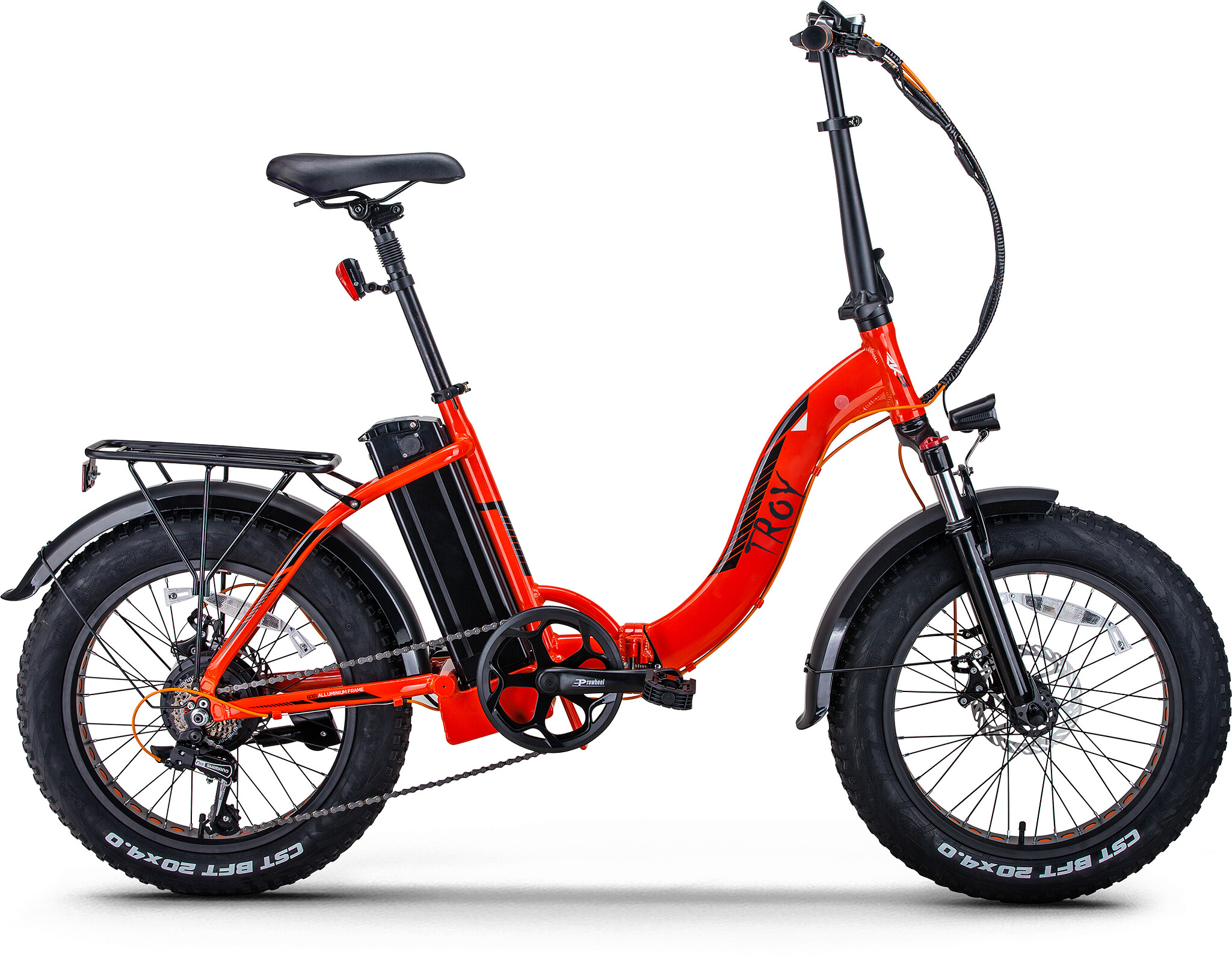 Troy Elektrische Vouwfiets E-Fold 7sp rood 360 Watt