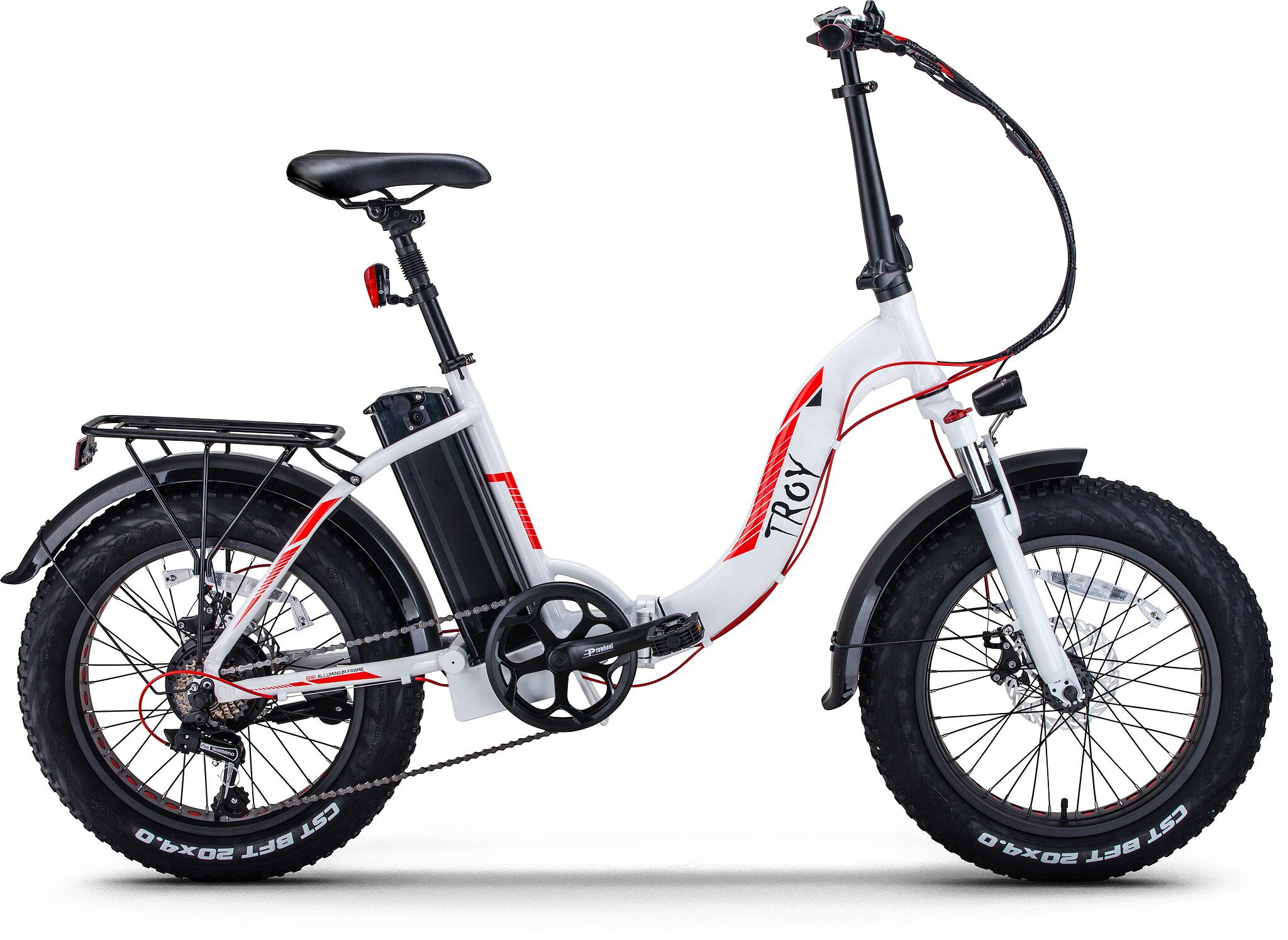 Troy Elektrische Vouwfiets E-Fold 7sp wit 360 Watt