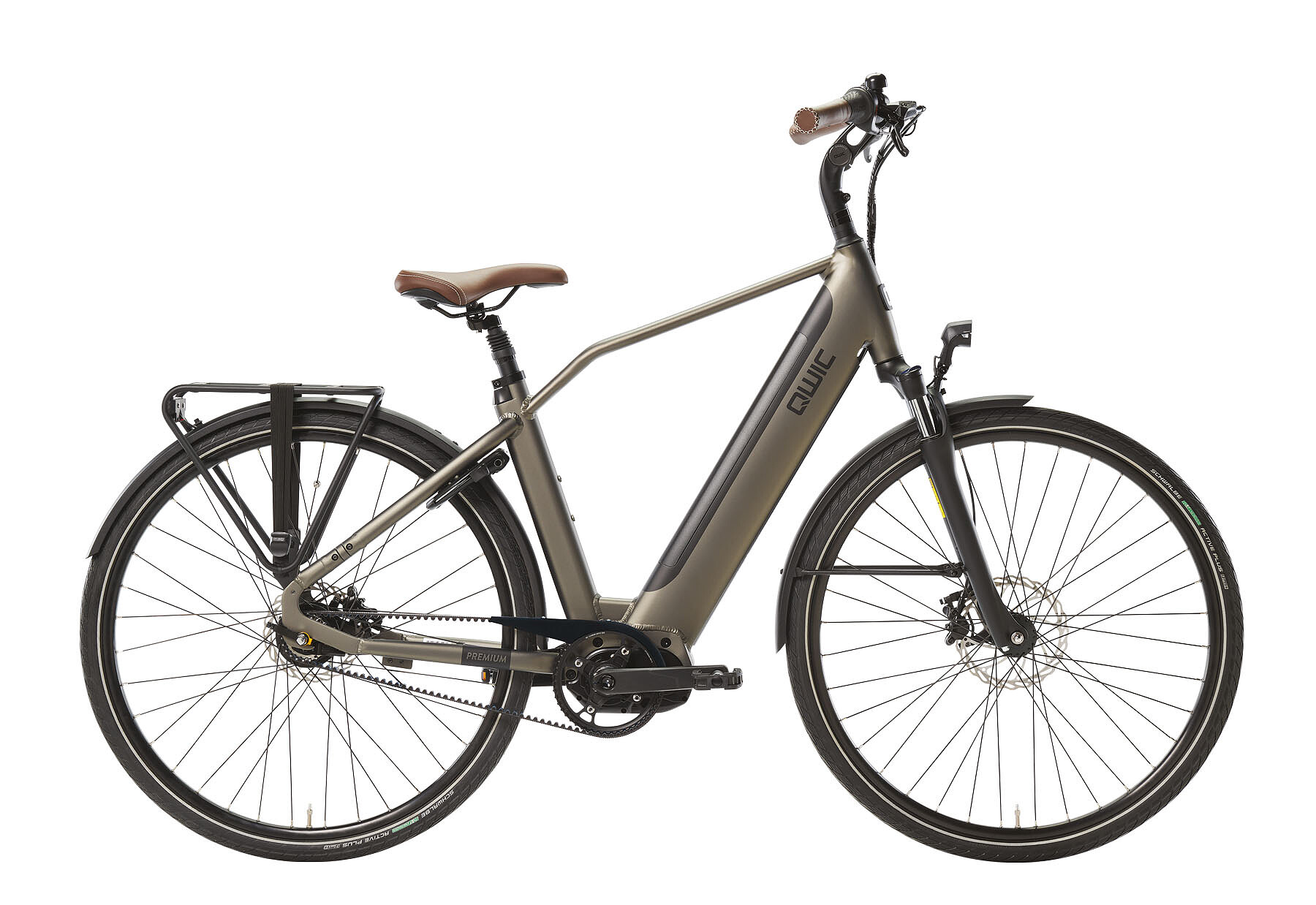 Qwic Elektrische stadsfiets Premium i-MN7+ Belt Heren framemaat XL... Zwart