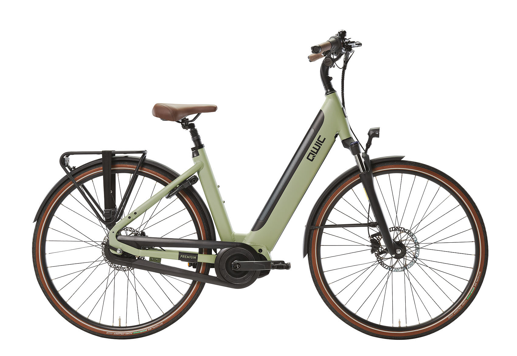 Qwic Elektrische stadsfiets Premium i-MN7+ Dames framemaat L Licht... Licht groen