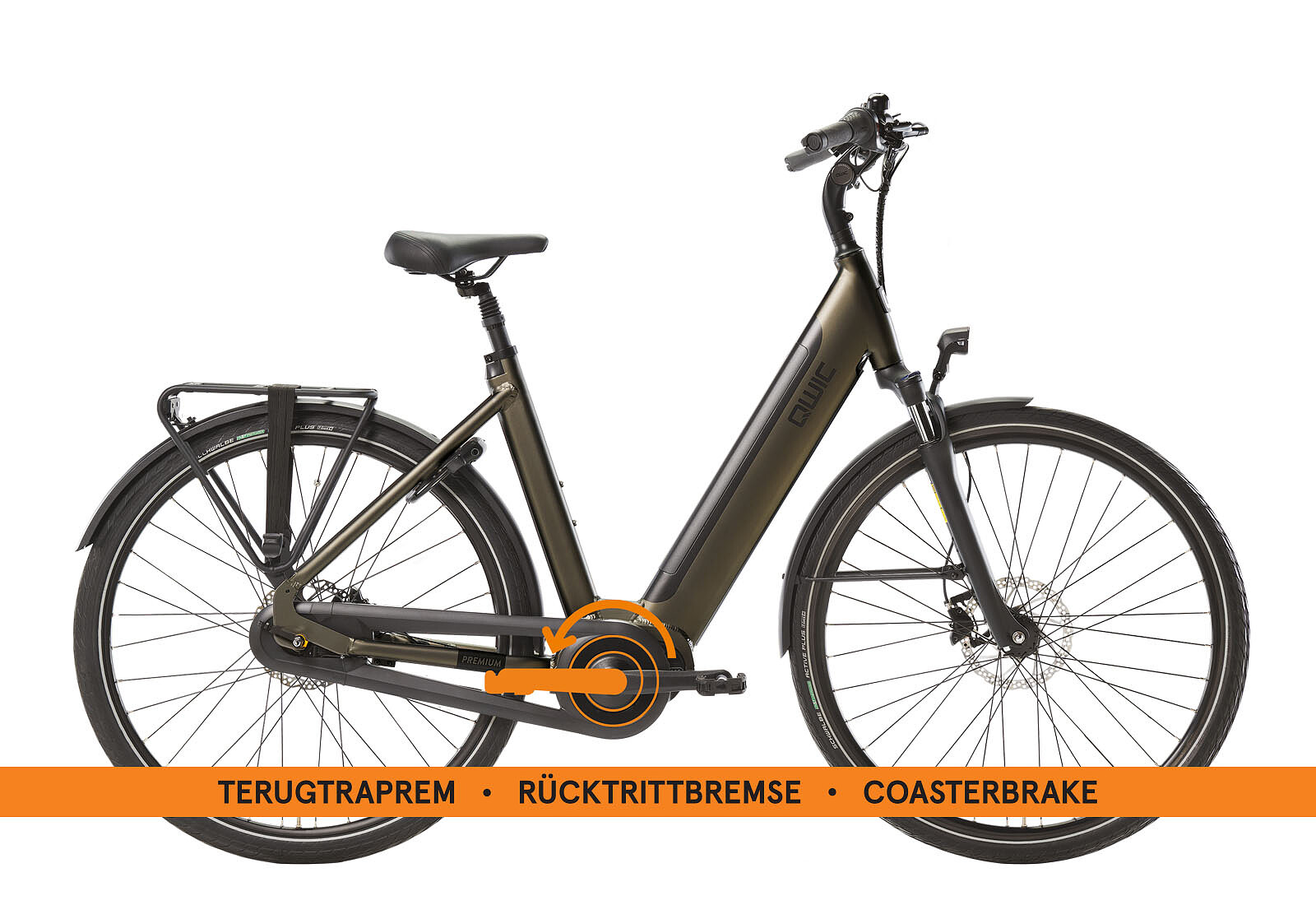 Qwic Elektrische stadsfiets Premium I-MN8C Dames framemaat L Zwart... Zwart