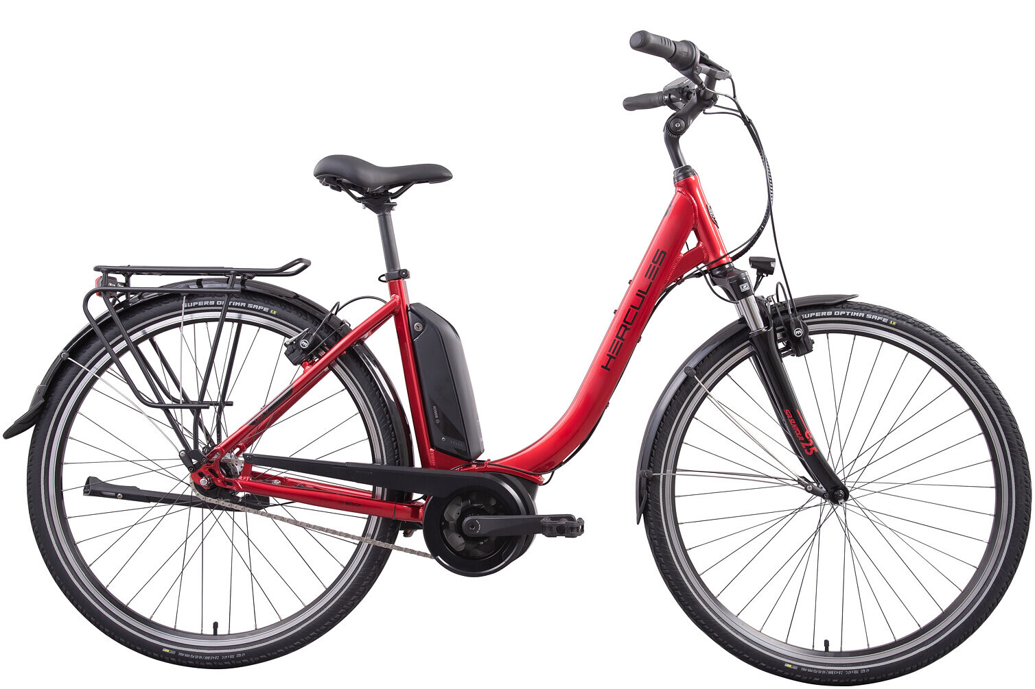 Hercules Elektrische stadsfiets Lyon F7 dames 45 cm Rood 400 Wh Rood