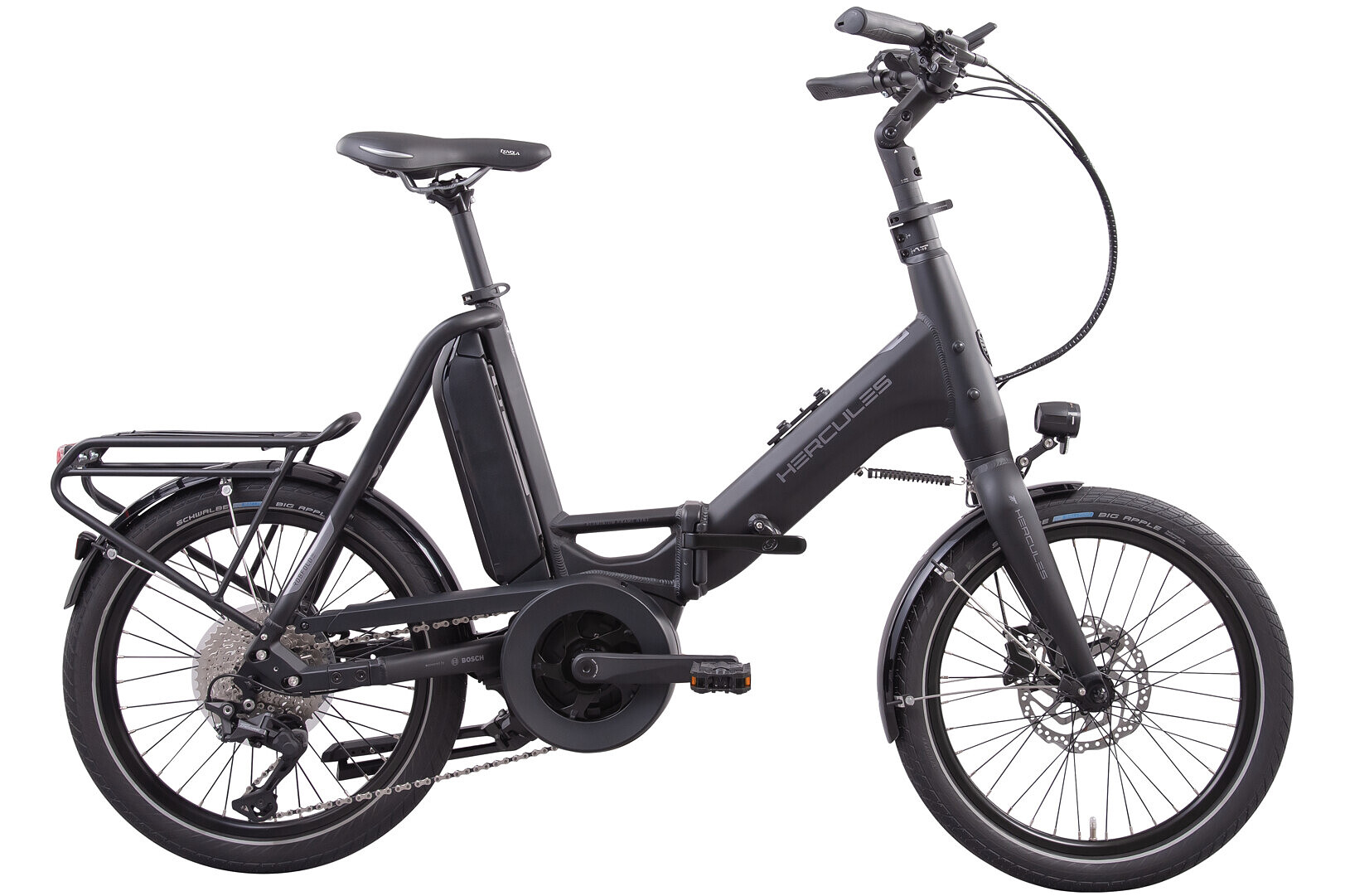 Hercules Elektrische vouwfiets Rob Fold 10 49 cm Mat Zwart 500 Wh Mat zwart