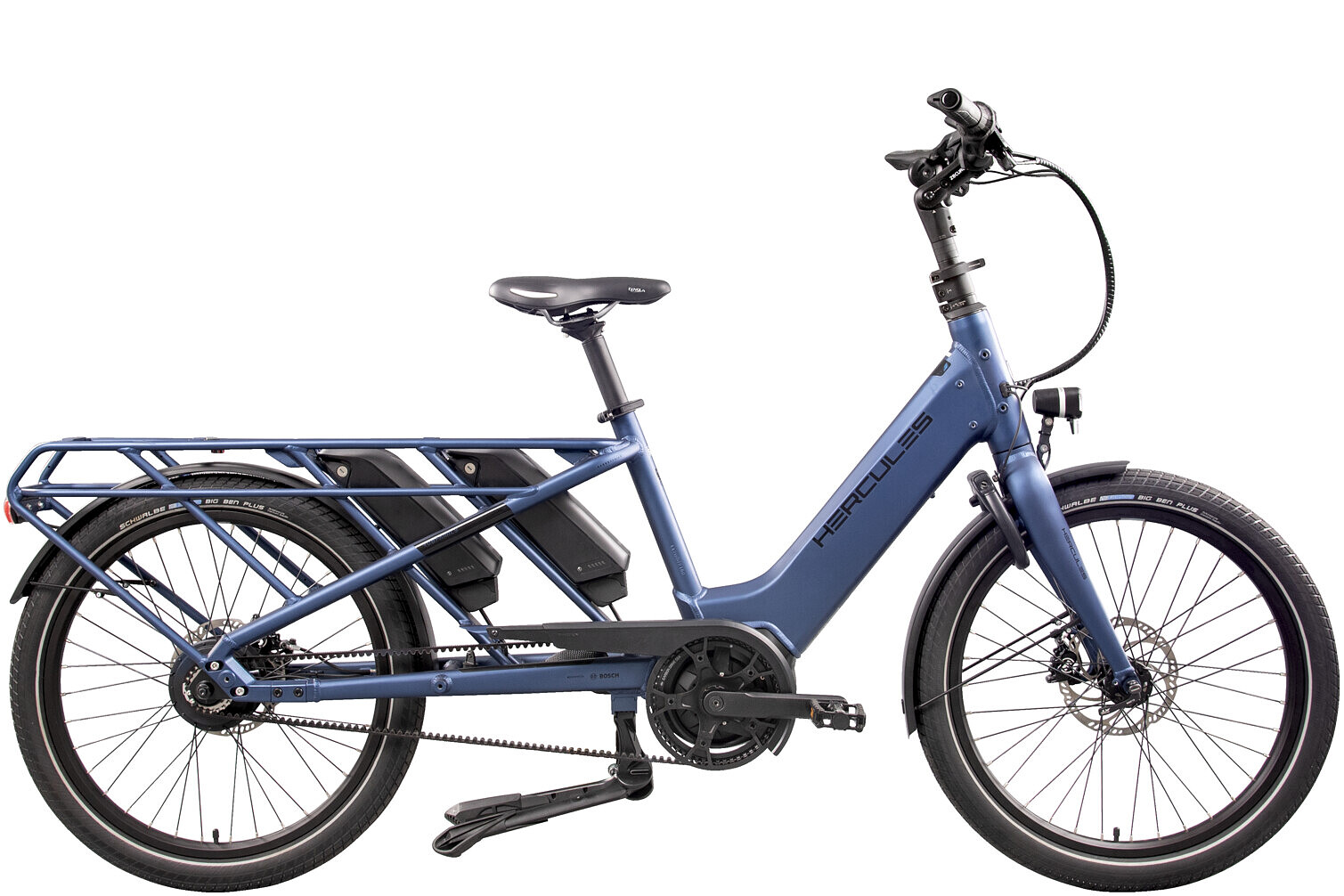 Hercules Elektrische bakfiets Rob Family F360 45 cm Mat Blauw 2x... Blauw