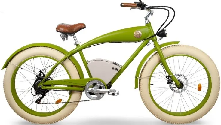 Elektrische Fatbike Beach Cruiser Fiets Rayvolt Beachin felgroen 360Wh