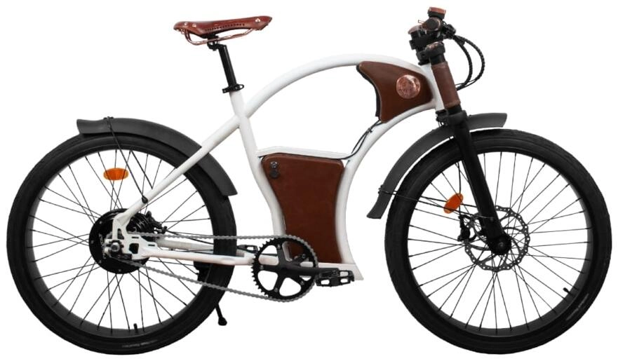 Elektrische Beach Cruiser Fiets Retro Rayvolt Torino Wit 504Wh 25km/h