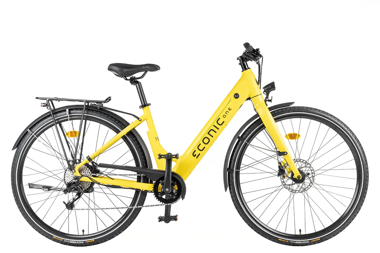 Elektrische Fiets Dames Lage Instap Econic One Comfort Limited Geel M