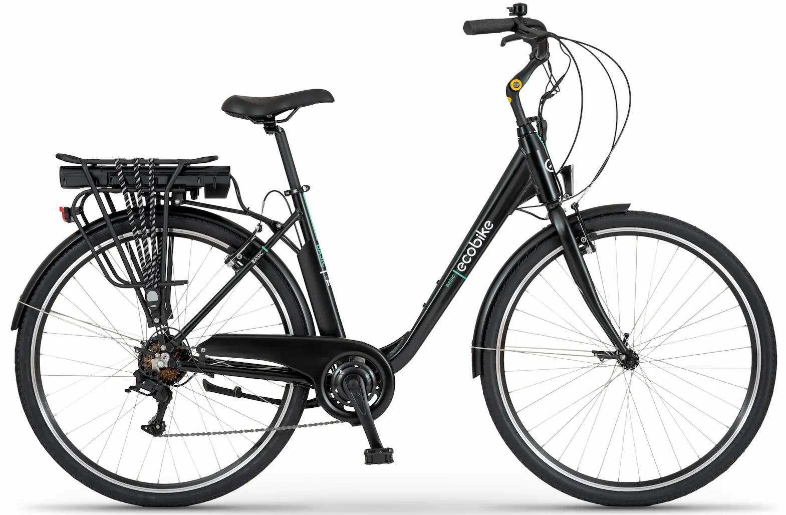 Elektrische Damesfiets Stadsfiets Lage Instap 28 Inch Zwart 630Wh