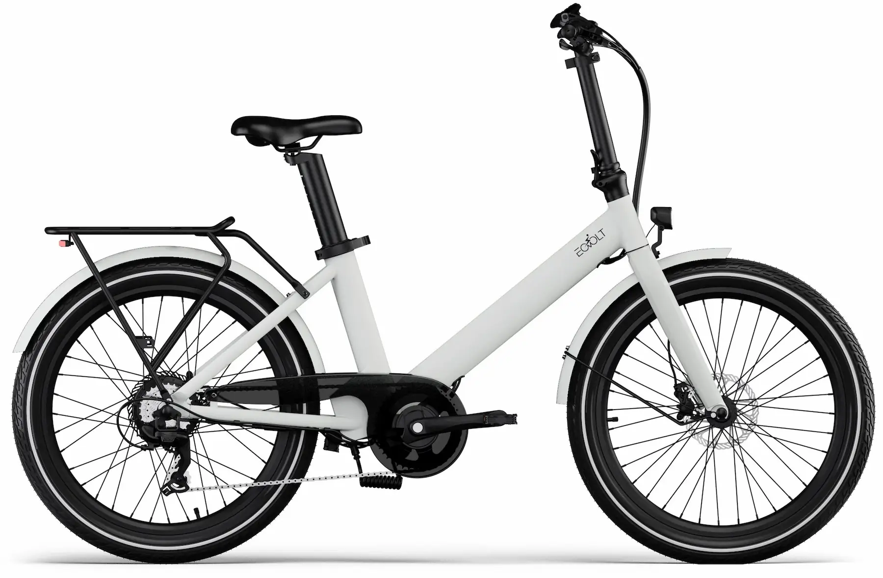 Elektrische vouwfiets lage instap 24 Inch inklapbaar stuur Eovolt Evening Grijs